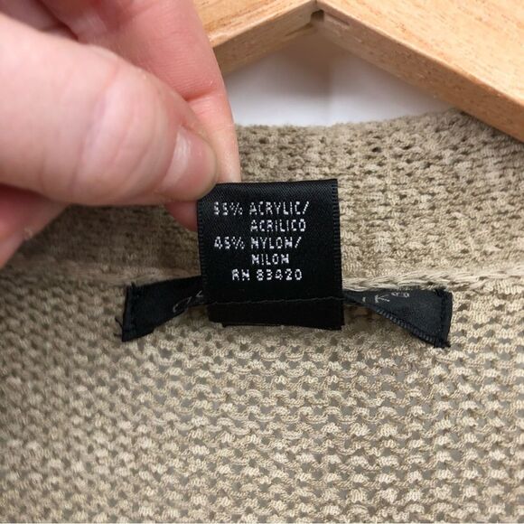 August Silk Knit tie Front Cardigan Beige Light Brown Size XL - Picture 3 of 6